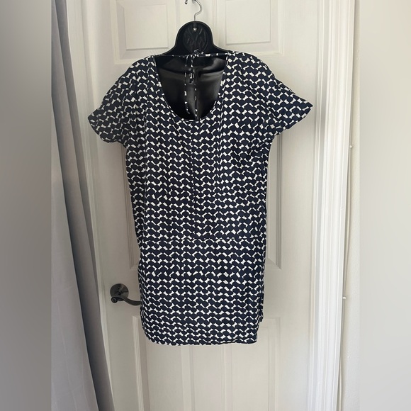 COS A-line Dress Lagenlook Geometric Print front pockets 100% Cotton sz XS - Picture 3 of 12